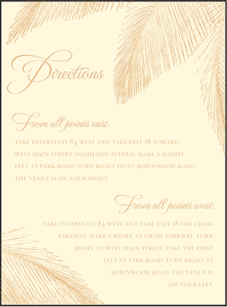 Traditional Palm Letterpress Direction Design Medium