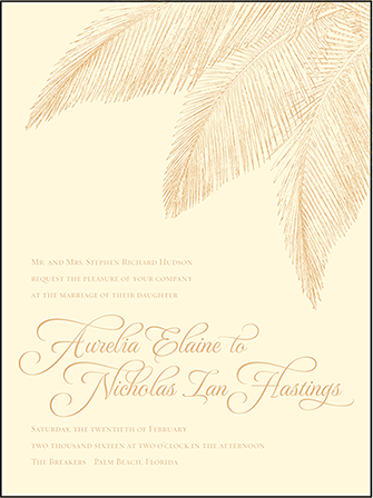 Traditional Palm Letterpress Invitation Design Medium