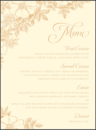 Traditional Palm Letterpress Menu Design Medium