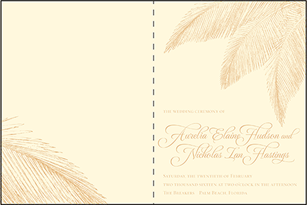 Traditional Palm Letterpress Program Design Medium