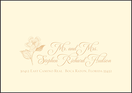 Traditional Palm Letterpress Reply Envelope Design Medium