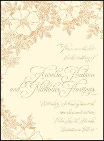 Traditional Palm Letterpress Save The Date Design Medium