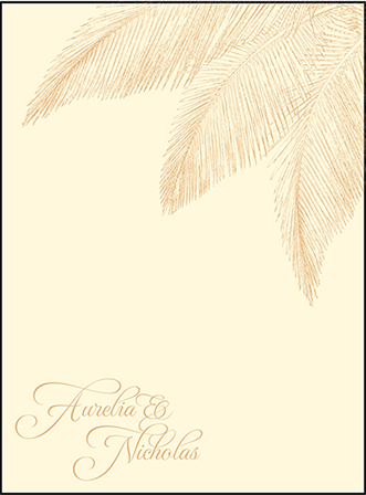 Traditional Palm Letterpress Thank You Card Flat Design Medium