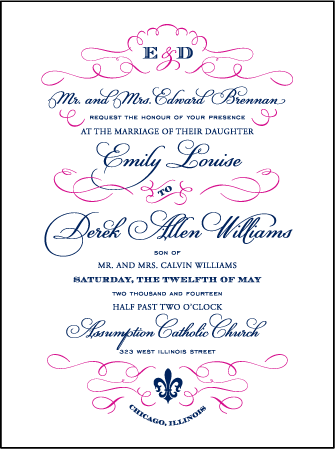 Traditional Script Letterpress Invitation Design Medium