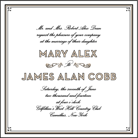 True Vintage Letterpress Invitation Design Medium
