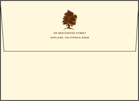 Under the Tree Letterpress Envelope Design Medium