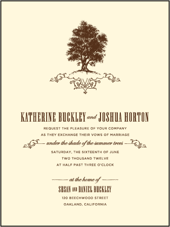 Under the Tree Letterpress Invitation Design Medium