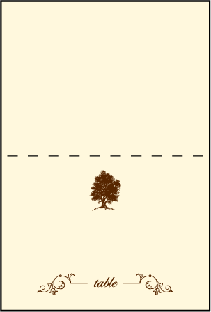 Under the Tree Letterpress Placecard Fold Design Medium