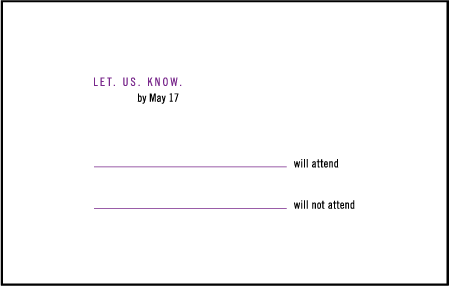 Unique Minimes Letterpress Reply Postcard Front Design Medium