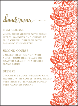 Ursula Letterpress Menu Design Medium