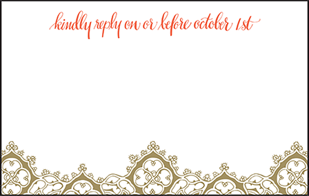 Ursula Letterpress Reply Postcard Front Design Medium
