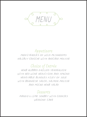 Vera Letterpress Menu Design Medium