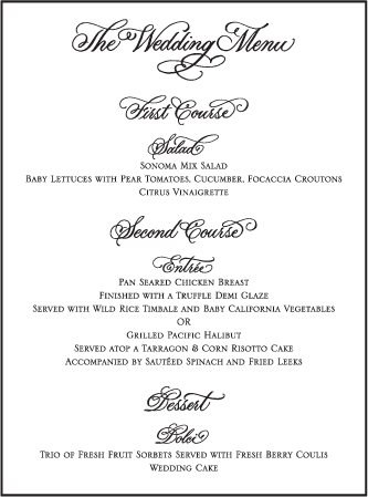 Victoria Calligraphy Letterpress Menu Design Medium