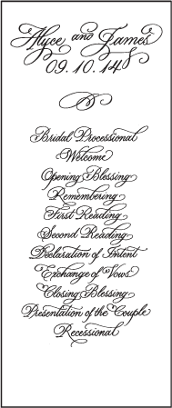 Victoria Calligraphy Letterpress Program Tea Design Medium