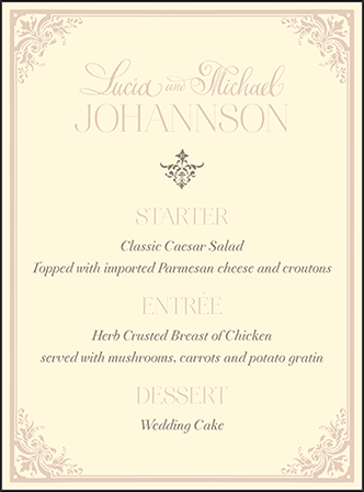 Victorian Elegance Letterpress Menu Design Medium