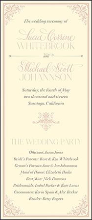 Victorian Elegance Letterpress Program Tea Design Medium