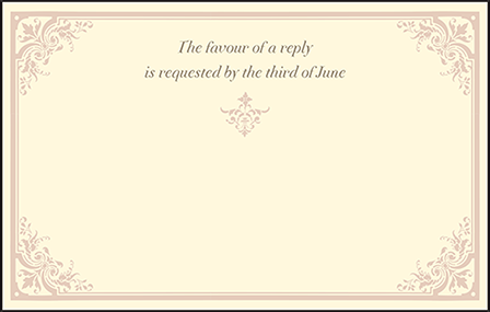 Victorian Elegance Letterpress Reply Postcard Front Design Medium