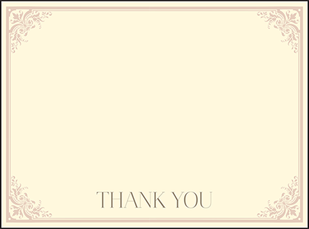 Victorian Elegance Letterpress Thank You Card Flat Design Medium