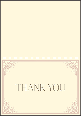 Victorian Elegance Letterpress Thank You Card Fold Design Medium