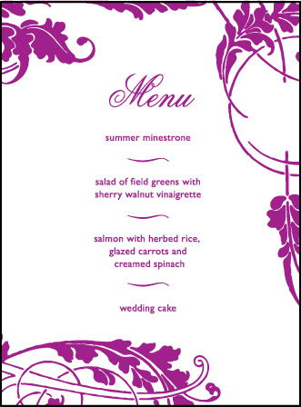 Vignette Letterpress Menu Design Medium