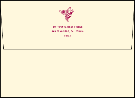 Vineyard Letterpress Envelope Design Medium