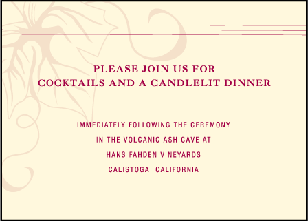 Vineyard Letterpress Reception Design Medium