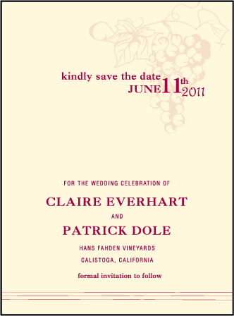 Vineyard Letterpress Save The Date Design Medium