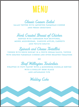 Vintage Beach Letterpress Menu Design Medium