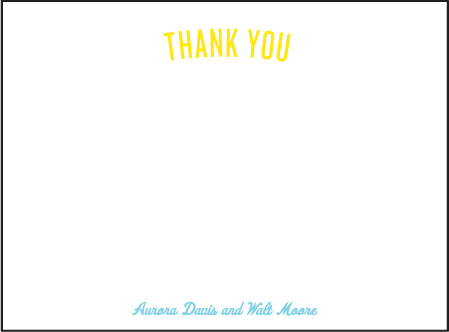 Vintage Beach Letterpress Thank You Card Flat Design Medium