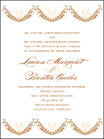 Vintage Garland Letterpress Invitation Design Medium
