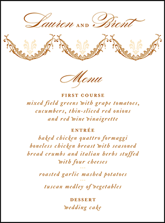 Vintage Garland Letterpress Menu Design Medium