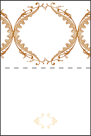 Vintage Garland Letterpress Placecard Fold Design Medium