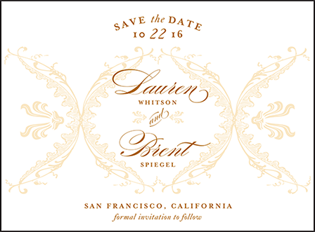Vintage Garland Letterpress Save The Date Design Medium