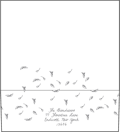 Vintage Leaves Letterpress Envelope Design Medium