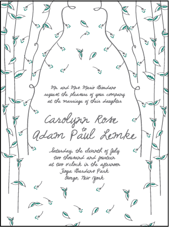 Vintage Leaves Letterpress Invitation Design Medium