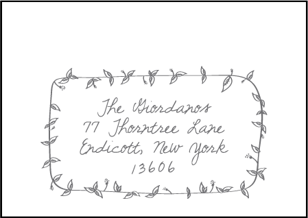 Vintage Leaves Letterpress Reply Envelope Design Medium