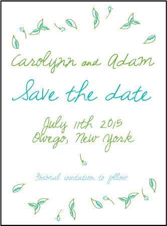 Vintage Leaves Letterpress Save The Date Design Medium
