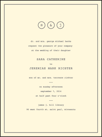 Vintage Librairie Letterpress Invitation Design Medium
