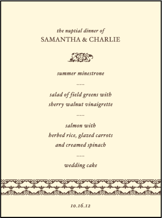 Vintage Letterpress Menu Design Medium