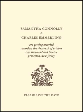 Vintage Letterpress Save The Date Design Medium