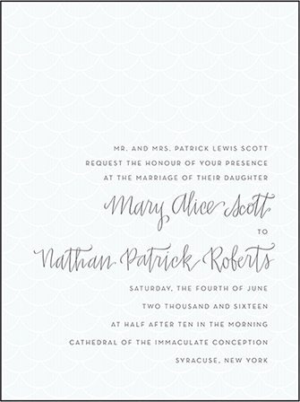Wave Letterpress Invitation Design Medium