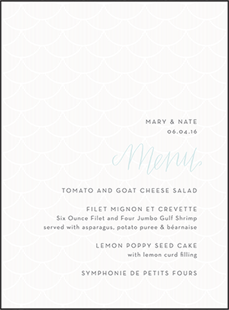 Wave Letterpress Menu Design Medium