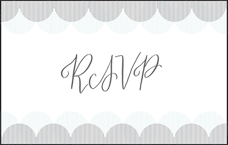 Wave Letterpress Reply Postcard Front Design Medium