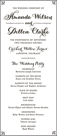 Westley Letterpress Program Tea Design Medium