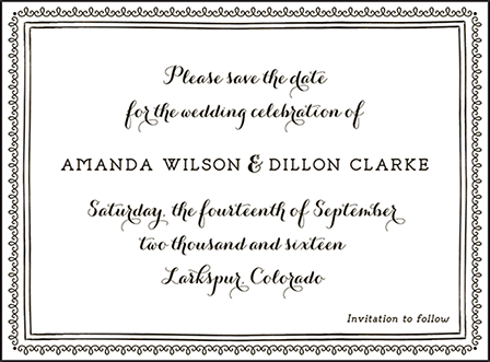Westley Letterpress Save The Date Design Medium