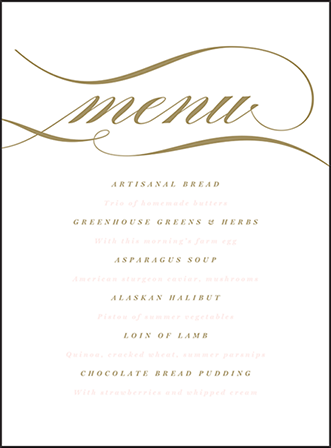 Whisper Letterpress Menu Design Medium