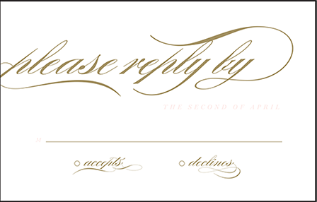 Whisper Letterpress Reply Postcard Front Design Medium