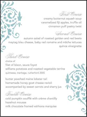 Wisteria Letterpress Menu Design Medium