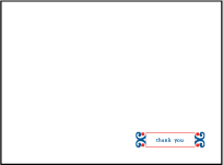 Alice Letterpress Thank You Card Flat Design Small