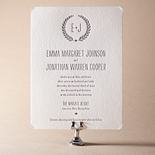 Alouette Monogram Letterpress Invitation Design Small